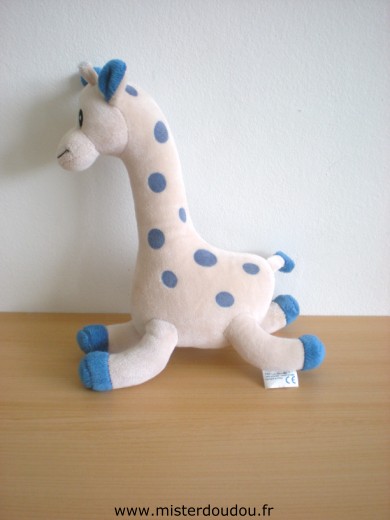 Doudou Girafe Novalac Beige points bleus 