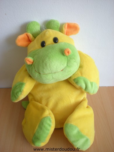 Doudou Girafe Playkids Jaune vert 