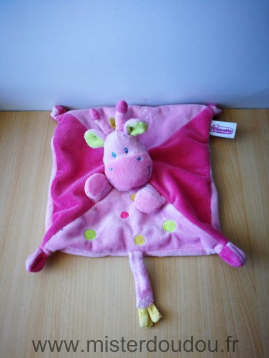 Doudou Girafe Pommette Rose 