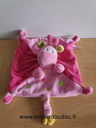 Doudou Girafe Pommette Rose 