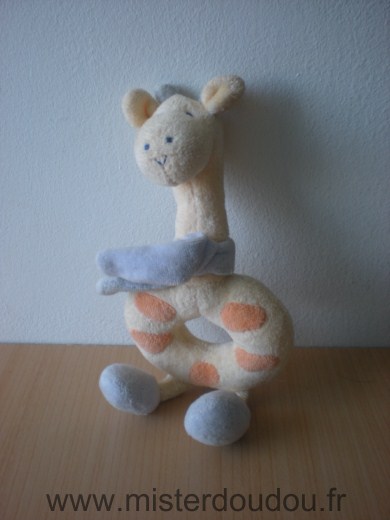 Doudou Girafe Priscilla larsen Jaune orange mauve 