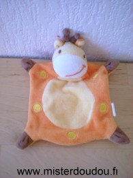 Doudou Girafe Siplec Orange jaune marron 