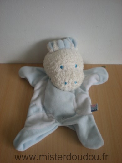 Doudou Girafe Sucre d orge Blanc bleu 