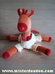 Doudou Girafe Sucre d orge Jaune orange rouge 