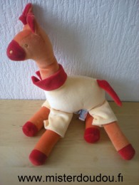 Doudou Girafe Sucre d orge Orange jaune rouge 