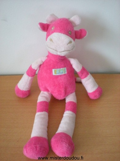 Doudou Girafe Tartine et chocolat Rose rose fushia 