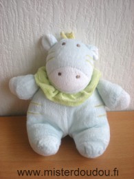 Doudou Girafe Tex Bleu clair col vert 