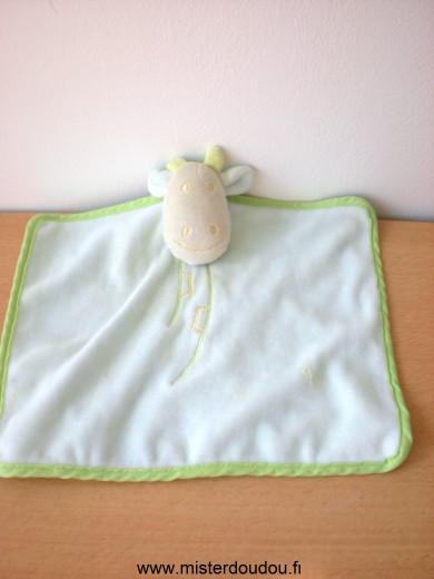 Doudou Girafe Tex Bleu liseret vert 