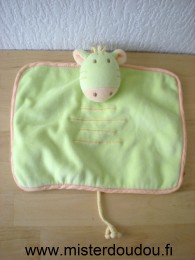 Doudou Girafe Tex Vert liseret rose 