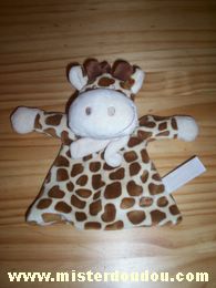 Doudou Girafe Tiamo Ecru taches marron 