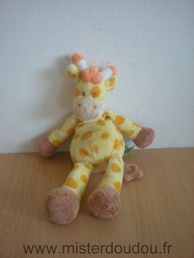 Doudou Girafe Titoutam Jaune taches jaune foncées 