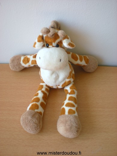 Doudou Girafe Total Ecru taches marron 