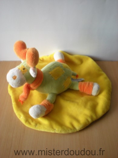 Doudou Girafe Toys land Jaune vert orange 