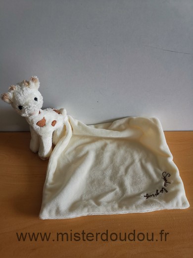 Doudou Girafe Vulli Ecru beige 