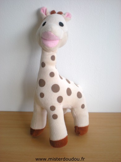 Doudou Girafe Vulli Ecru taches marron 