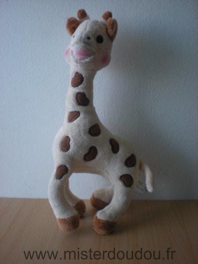 Doudou Girafe Vulli Jaune taches marron 