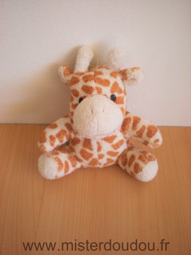 Doudou Girafe - marque non connue - Ecru taches marron Mini doudou