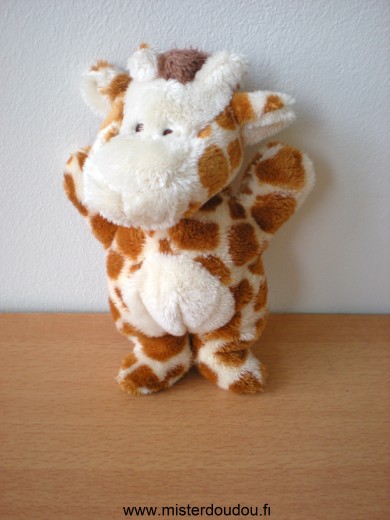 Doudou Girafe - marque non connue - Ecru taches marron 