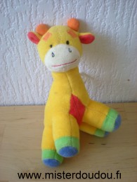 Doudou Girafe - marque non connue - Jaune rouge vert bleu Ficelle dans le dos pour suspendre