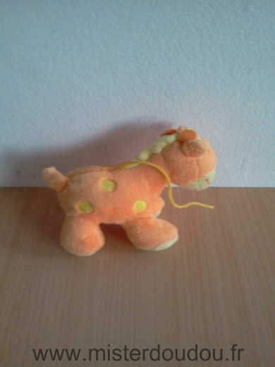 Doudou Girafe - marque non connue - Orange jaune 