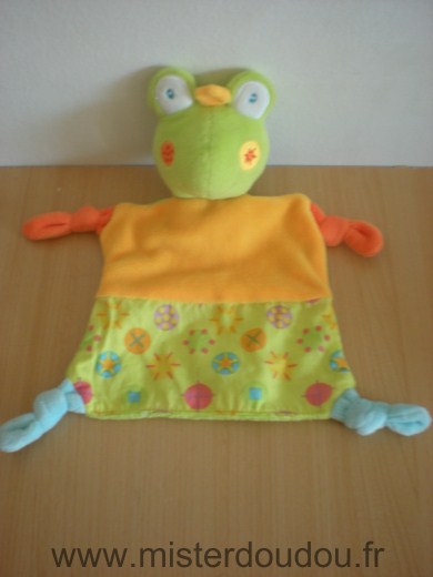 Doudou Grenouille Babyclub Vert orange 