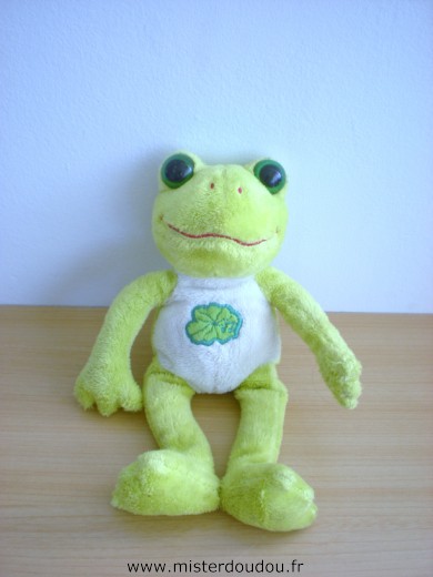 Doudou Grenouille Gipsy Vert blanc Coassement quand on appuie sur le ventre