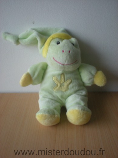 Doudou Grenouille Gipsy Vert jaune Attention la boite sonore ne fonctionne plus