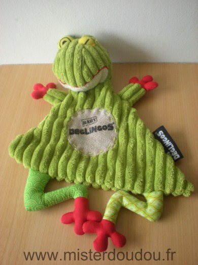 Doudou Grenouille Les deglingos Vert rouge bayb deglingos 