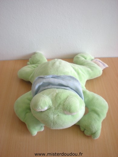 Doudou Grenouille Noukie s Vert foulard bleu 