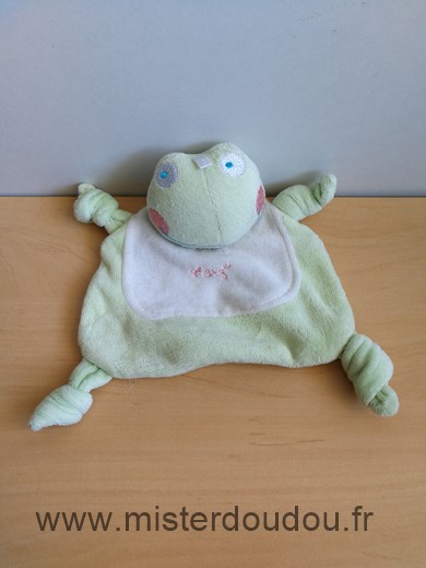 Doudou Grenouille Sucre d orge Vert blanc 