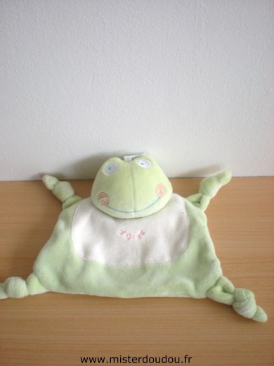 Doudou Grenouille Sucre d orge Vert blanc 