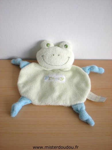 Doudou Grenouille Tape à l oeil Vert bleu 