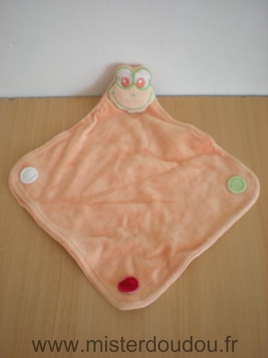 Doudou Grenouille - marque non connue - Orange vert 