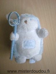 Doudou Hérisson Tartine et chocolat Bleu blanc épuisette 