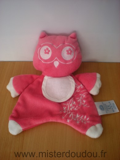 Doudou Hibou Dmc Chouette rose 