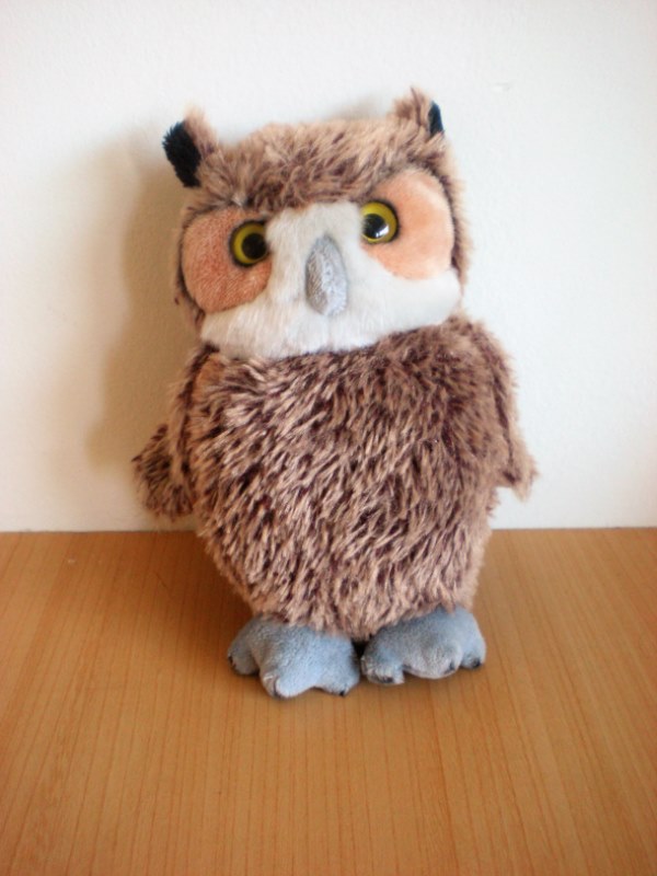 Doudou Hibou Gund Peluche marron 