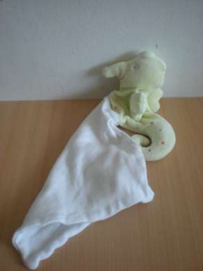 Doudou Hippocampe Berlingot Vers anis mouchoir blanc 