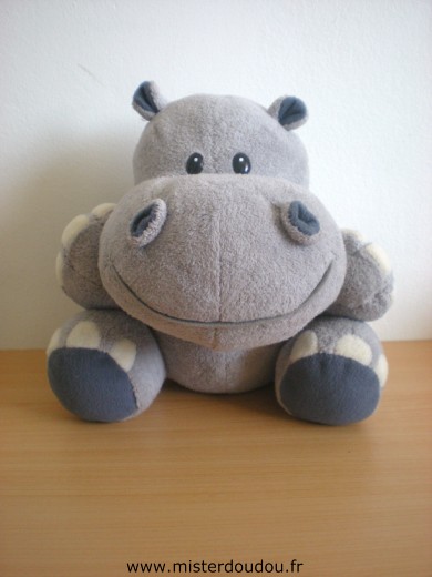 Doudou Hippopotame Althans Gris 