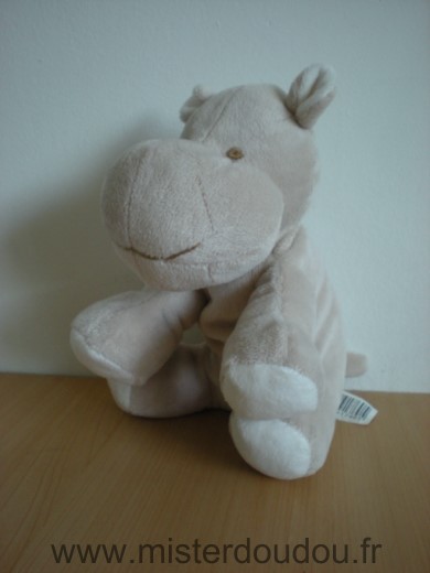 Doudou Hippopotame Babibou Beige 