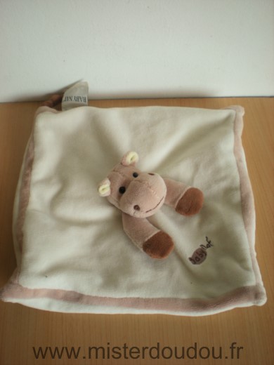 Doudou Hippopotame Baby nat Ecru beige 