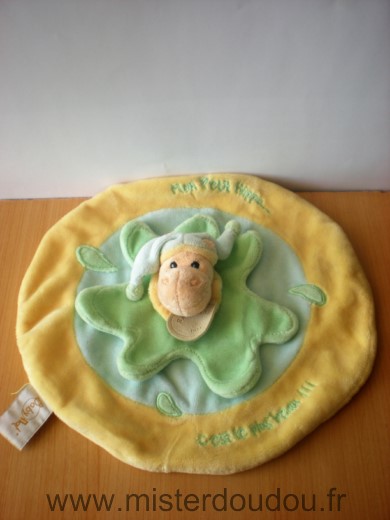 Doudou Hippopotame Baby nat Jaune vert rond 