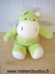 Doudou Hippopotame Baby sun Vert blanc 