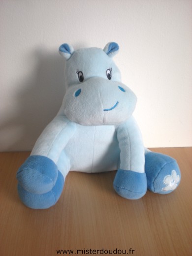 Doudou Hippopotame Bébisol Bleu 