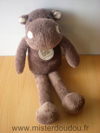 Doudou Hippopotame Bnp Marron roland garros Mdaille bnp parisbas