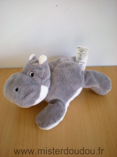 Doudou Hippopotame H et m Gris blanc 