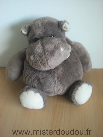 Doudou Hippopotame Histoire d ours Marron beige 