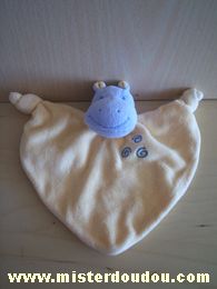 Doudou Hippopotame Jollybaby Jaune mauve 3 spirales mauves 