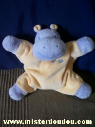 Doudou Hippopotame Jollybaby Mauve / jaune 