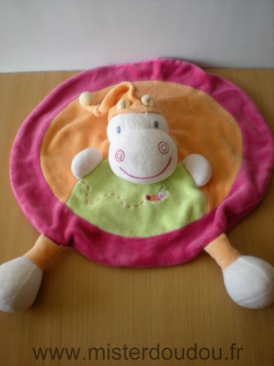 Doudou Hippopotame Kiabi baby Orange orse vert 