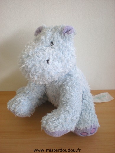 Doudou Hippopotame Kimbaloo Bleu mauve 